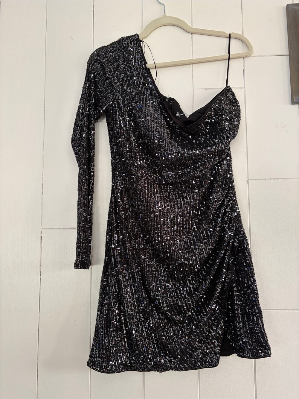 Windsor Black Sequin One-Shoulder Party Dress